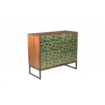 Meena sideboard in mango wood, with lacquered brass doors