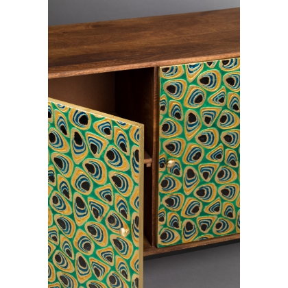 Meena sideboard in mango wood, with lacquered brass doors