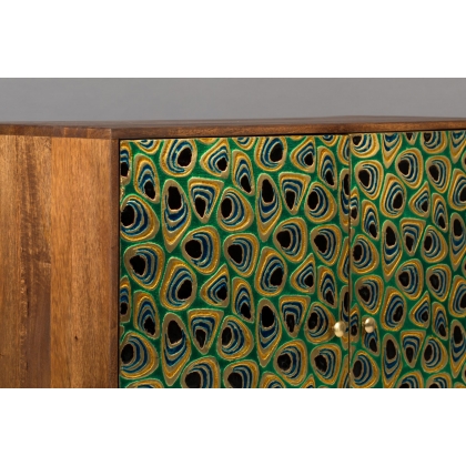 Meena sideboard in mango wood, with lacquered brass doors