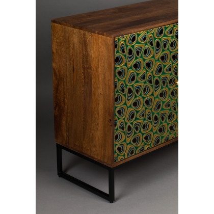 Meena sideboard in mango wood, with lacquered brass doors