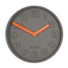 Concrete Time wall clock, made of cement, orange