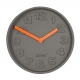 Pendule murale Concrete time en ciment, orange