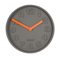 Pendule murale Concrete time en ciment, orange
