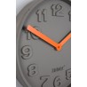 Concrete Time wall clock, made of cement, orange