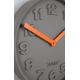 Pendule murale Concrete time en ciment, orange