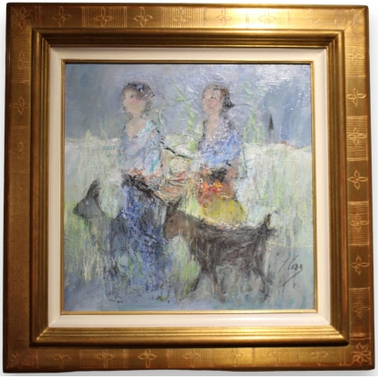 Tableau \"Bergères\" signé LAZ