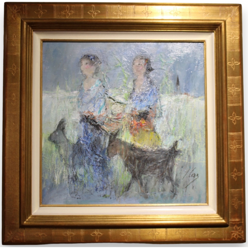 Tableau \"Bergères\" signé LAZ