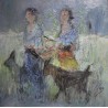 Tableau \"Bergères\" signé LAZ
