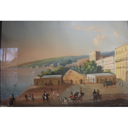 Gouache napolitaine "Vue de Naples"