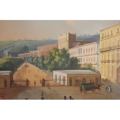 Gouache napolitaine "Vue de Naples"