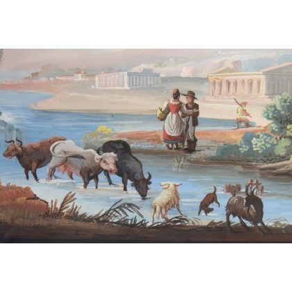 Gouache napolitaine "Paestum"