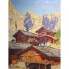 Tableau \"Gemmi à Loêche-les-Bains\" signé MUSSLER