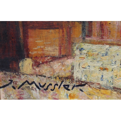 Tableau \"Gemmi à Loêche-les-Bains\" signé MUSSLER