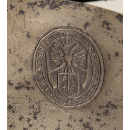 Round pewter dish