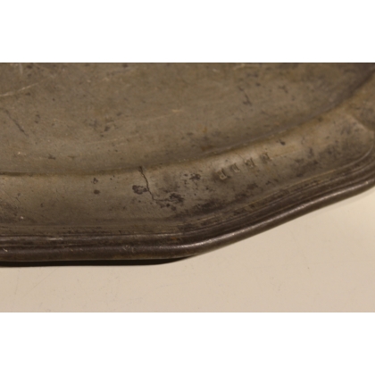 Oval pewter dish