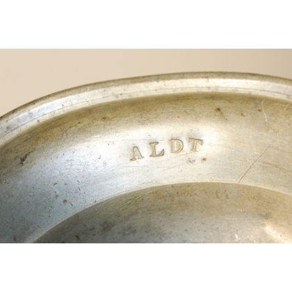 ALDT round pewter dish