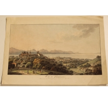 Gravure "Vue de Lausanne" par ABERLI