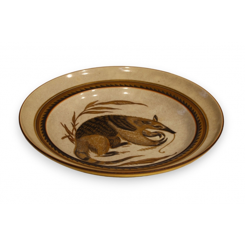 Assiette \"Fourmillier\" en porcelaine