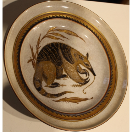 Assiette \"Fourmillier\" en porcelaine