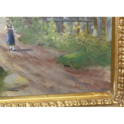 Paintings | Painting entitled ‘Landscape’, signed. Moinat SA  – Antiques and home décor