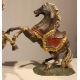 Paire de chevaux en bois sculpté polychrome