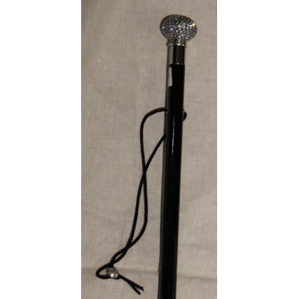 Long shoehorn, ‘Rhinestone Ball’, silver-coloured