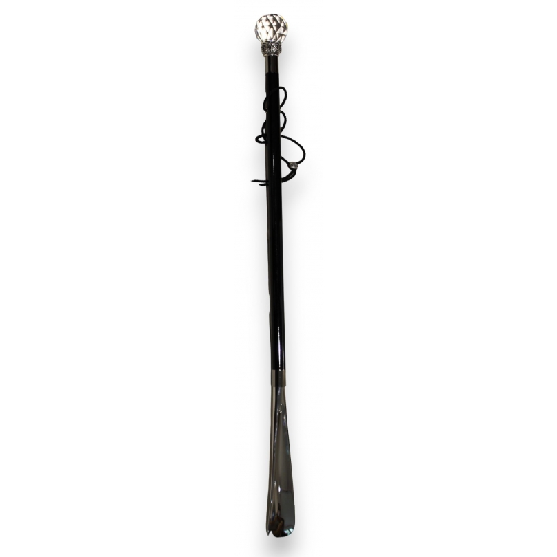 Chausse-pied long "Boule cristal Swarowski" argent