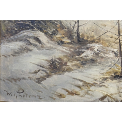 Tableau \"Sangliers dans la neige\" signé LORENZ