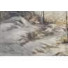 Tableau \"Sangliers dans la neige\" signé LORENZ