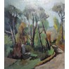 Tableau \"Chemin\" signé JANEBÉ