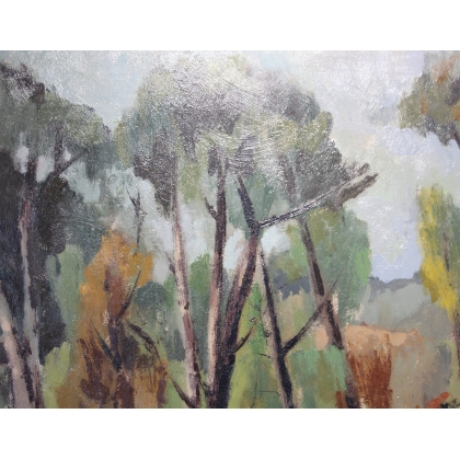Tableau \"Chemin\" signé JANEBÉ