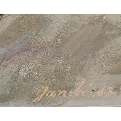 Tableau \"Chemin\" signé JANEBÉ