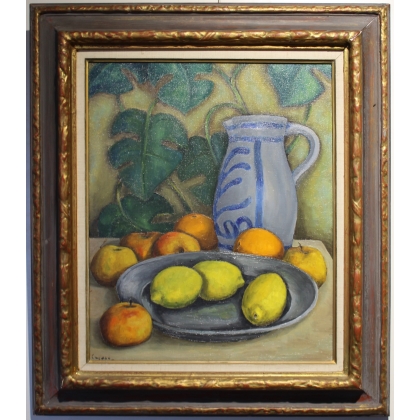 Tableau \"Nature morte aux citrons\" signé LEGAST 74