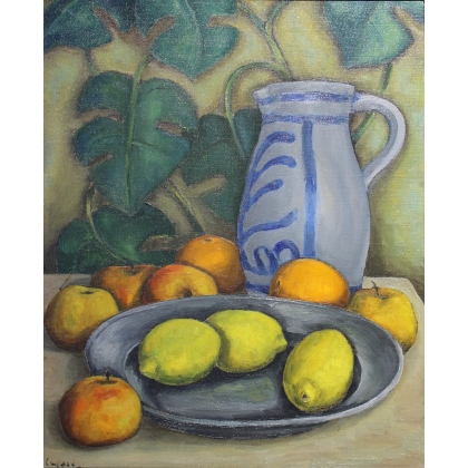 Tableau \"Nature morte aux citrons\" signé LEGAST 74