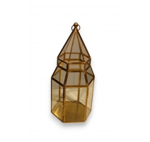 Boite hexagonale en laiton et verre