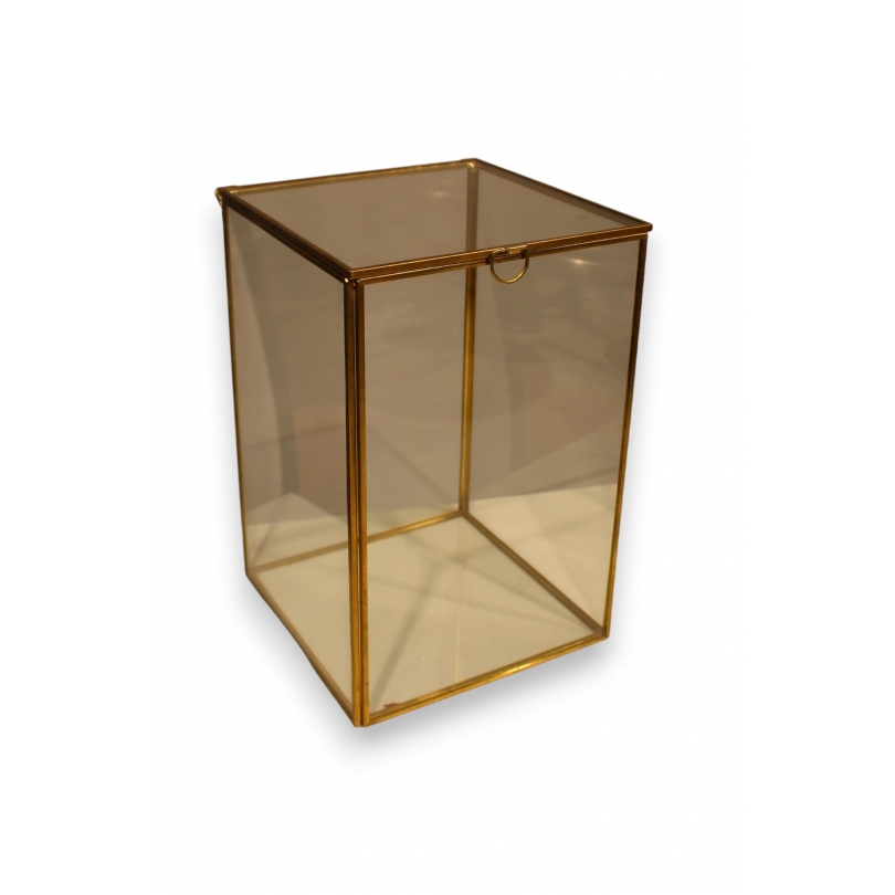 Square brass and glass box