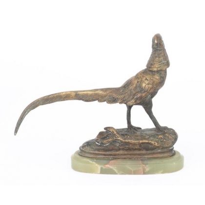 Bronze Faisan doré signé J. P. MENE
