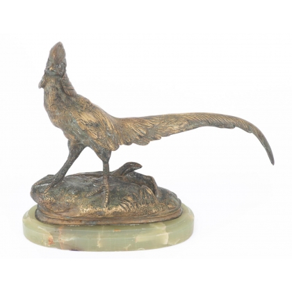 Bronze Faisan doré signé J. P. MENE