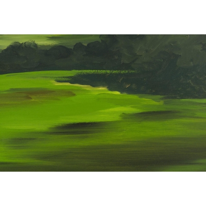 Tableau \"Lac de Bienne\" signé DENOEL