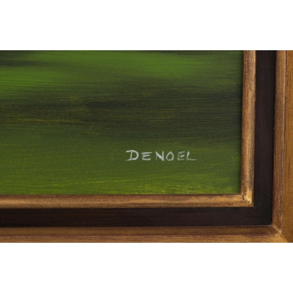 Tableau \"Lac de Bienne\" signé DENOEL