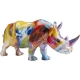 Mini Rhinocéros en résine multicolore