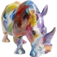 Mini Rhinocéros en résine multicolore