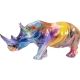 Mini Rhinocéros en résine multicolore