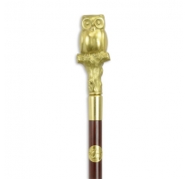 Canne avec pommeau hibou en bronze