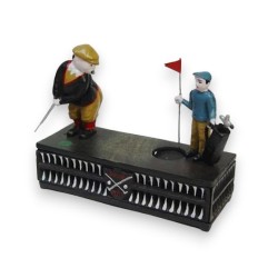 "Golfer" Crousille figurine in polychrome cast iron