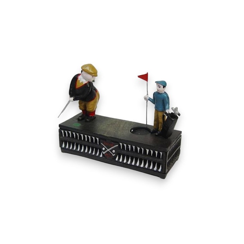 "Golfer" Crousille figurine in polychrome cast iron