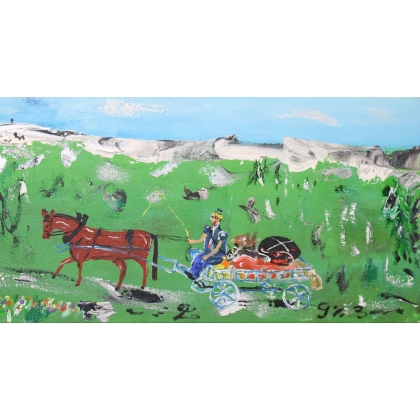 Tableau \"Poya\" signé LE BOUCHER CORPAATO