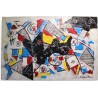 Tableau \"Abstrait\" signé N. DUMITRESCO