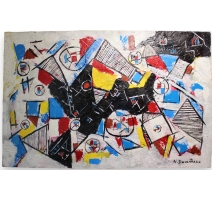 Tableau "Abstrait" signé N. DUMITRESCO