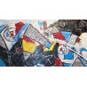 Tableau \"Abstrait\" signé N. DUMITRESCO